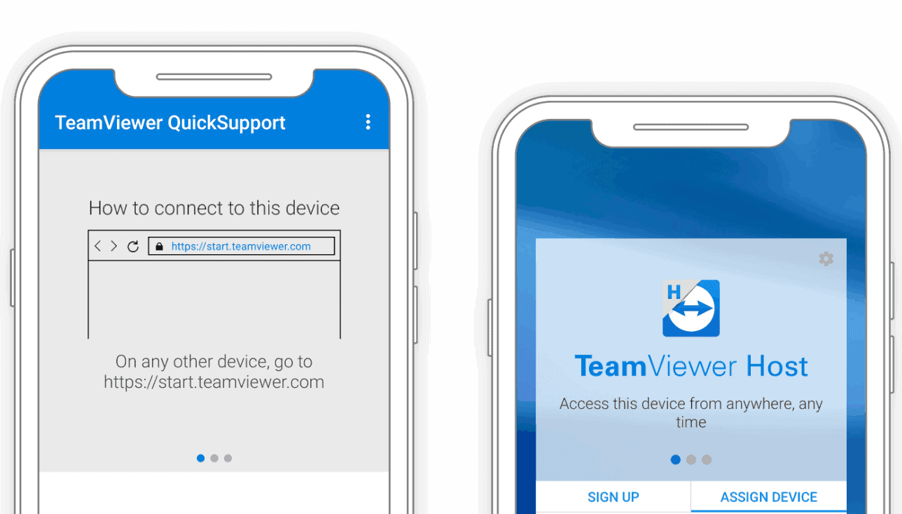 Het beste maat het is mooi Om je tablet of smartphone te laten overnemen, heb je de Teamviewer app  nodig