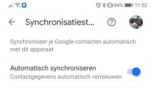 Google contactpersonen synchroniseren
